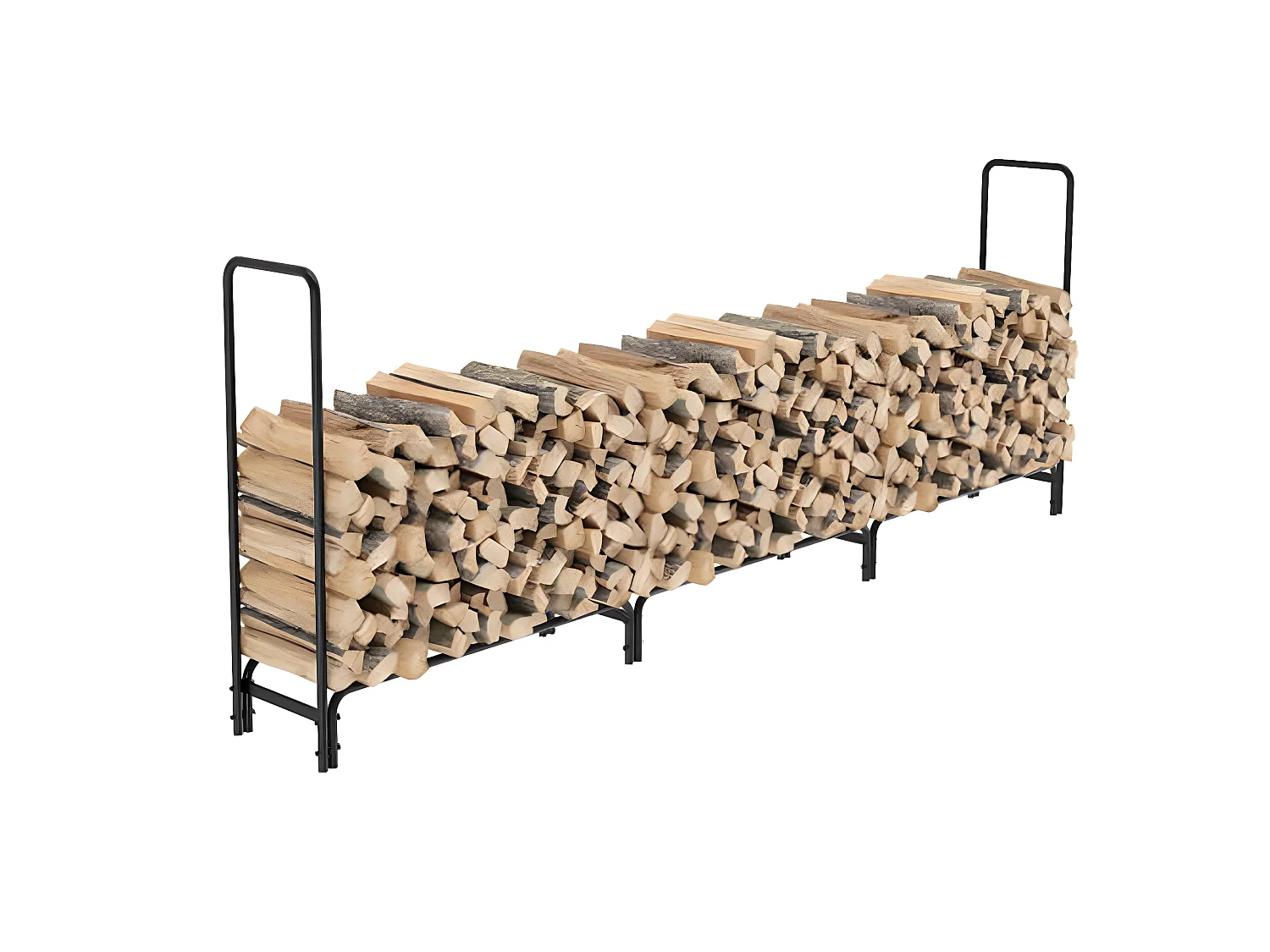 Porte bûches en métal - Noir - Abri de jardin - Range bûche Charge 408kg XXL - Range bois cheminée