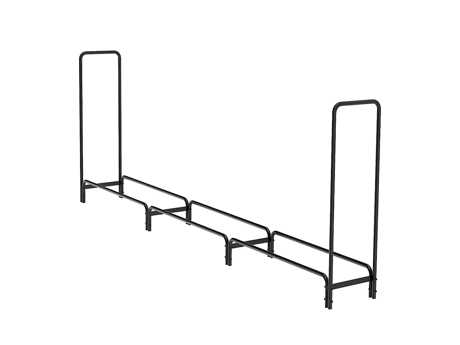 Porte bûches en métal - Noir - Abri de jardin - Range bûche Charge 408kg XXL - Range bois cheminée