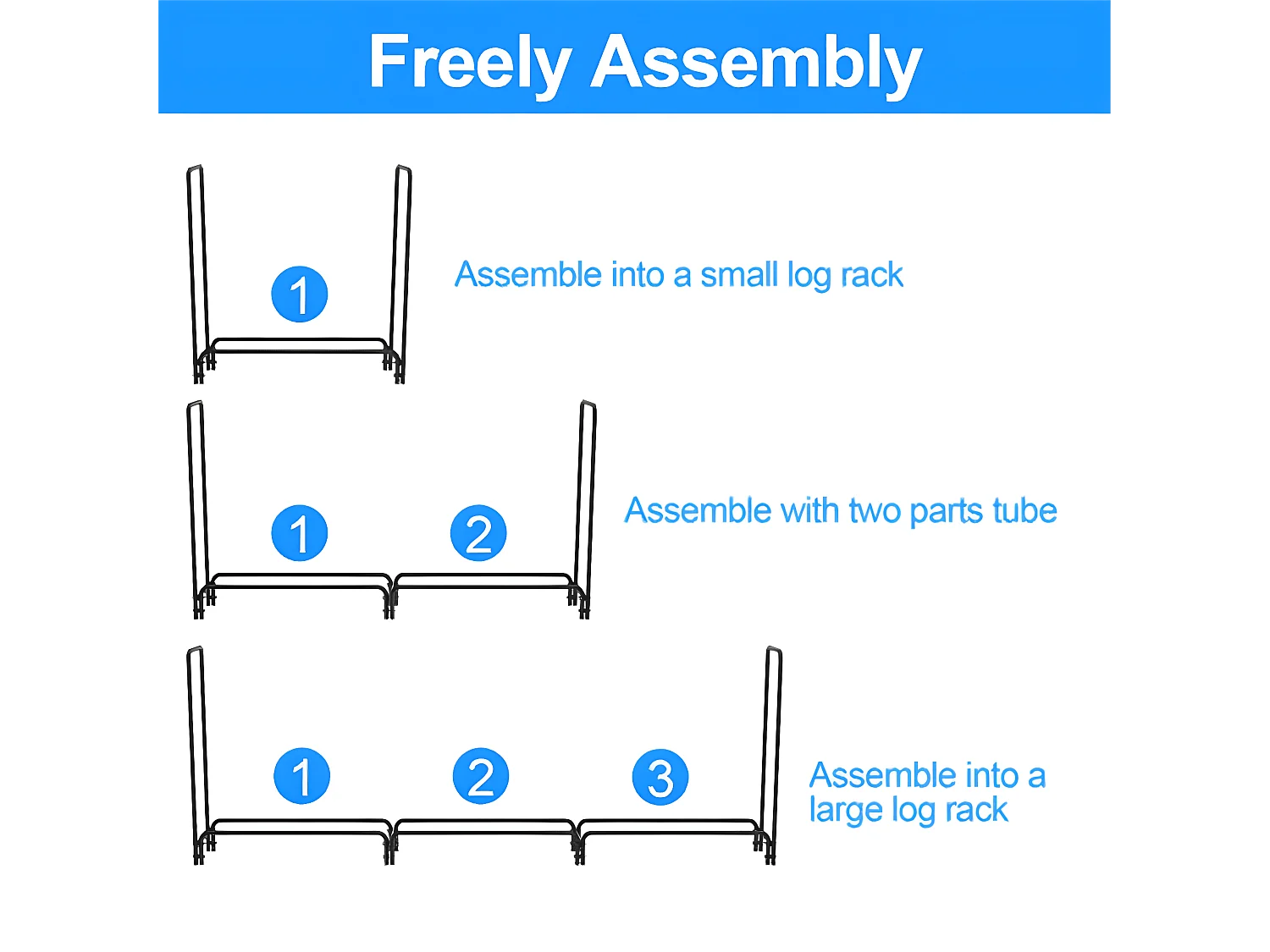 Porte bûches en métal - Noir - Abri de jardin - Range bûche Charge 408kg XXL - Range bois cheminée