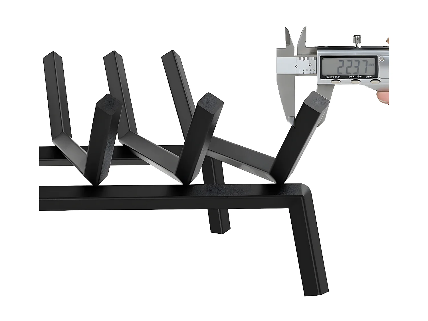 Porte bûches en métal - Noir - Abri bûches Cheminée panier  - Chenets pour foyer Cheminée - Foyer Ouvert