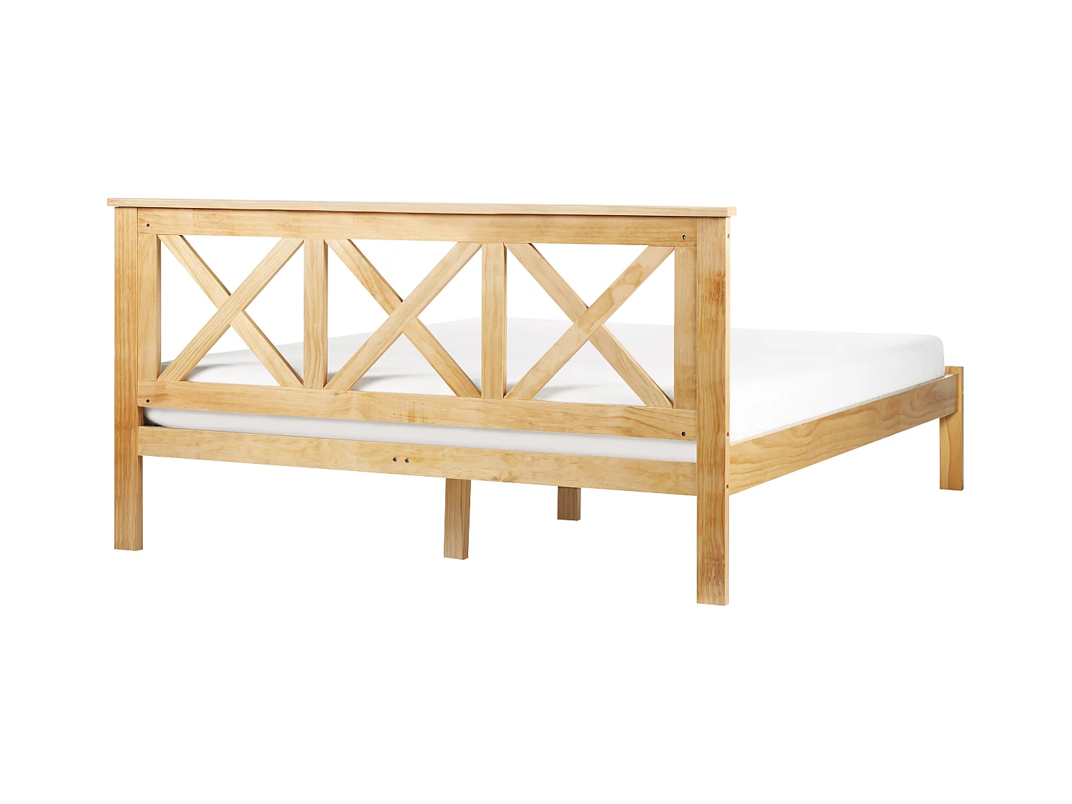 Lit avec sommier Bois de pin TANNAY 160 x 200 cm Marron clair