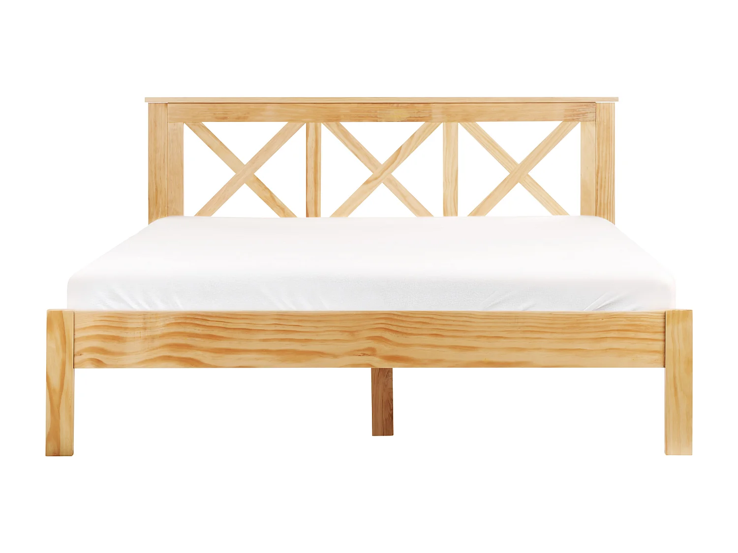 Lit avec sommier Bois de pin TANNAY 160 x 200 cm Marron clair