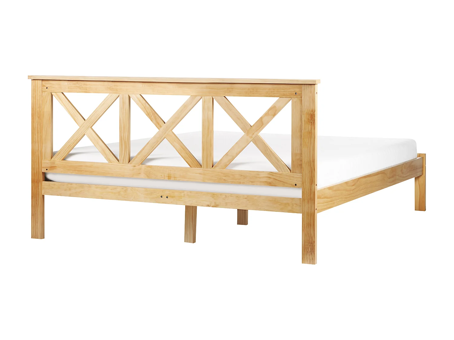 Lit avec sommier Bois de pin TANNAY 160 x 200 cm Marron clair