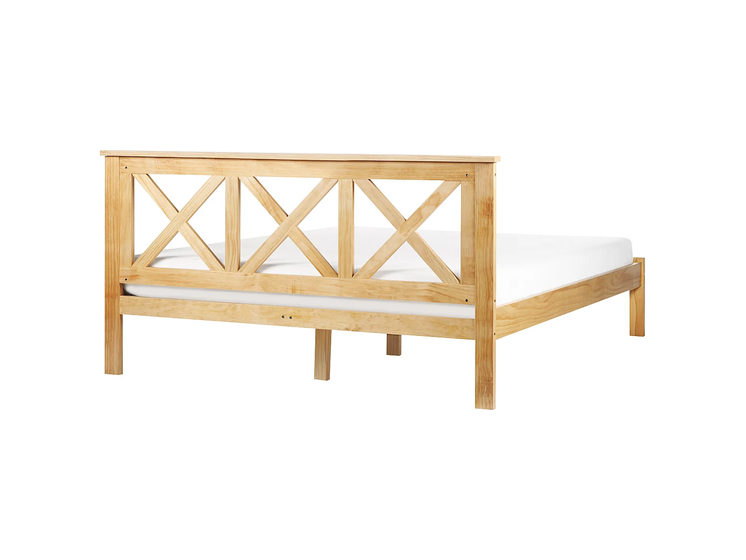 Bed Pine Wood TANNAY 160 x 200 cm (EU King Size) Light Brown