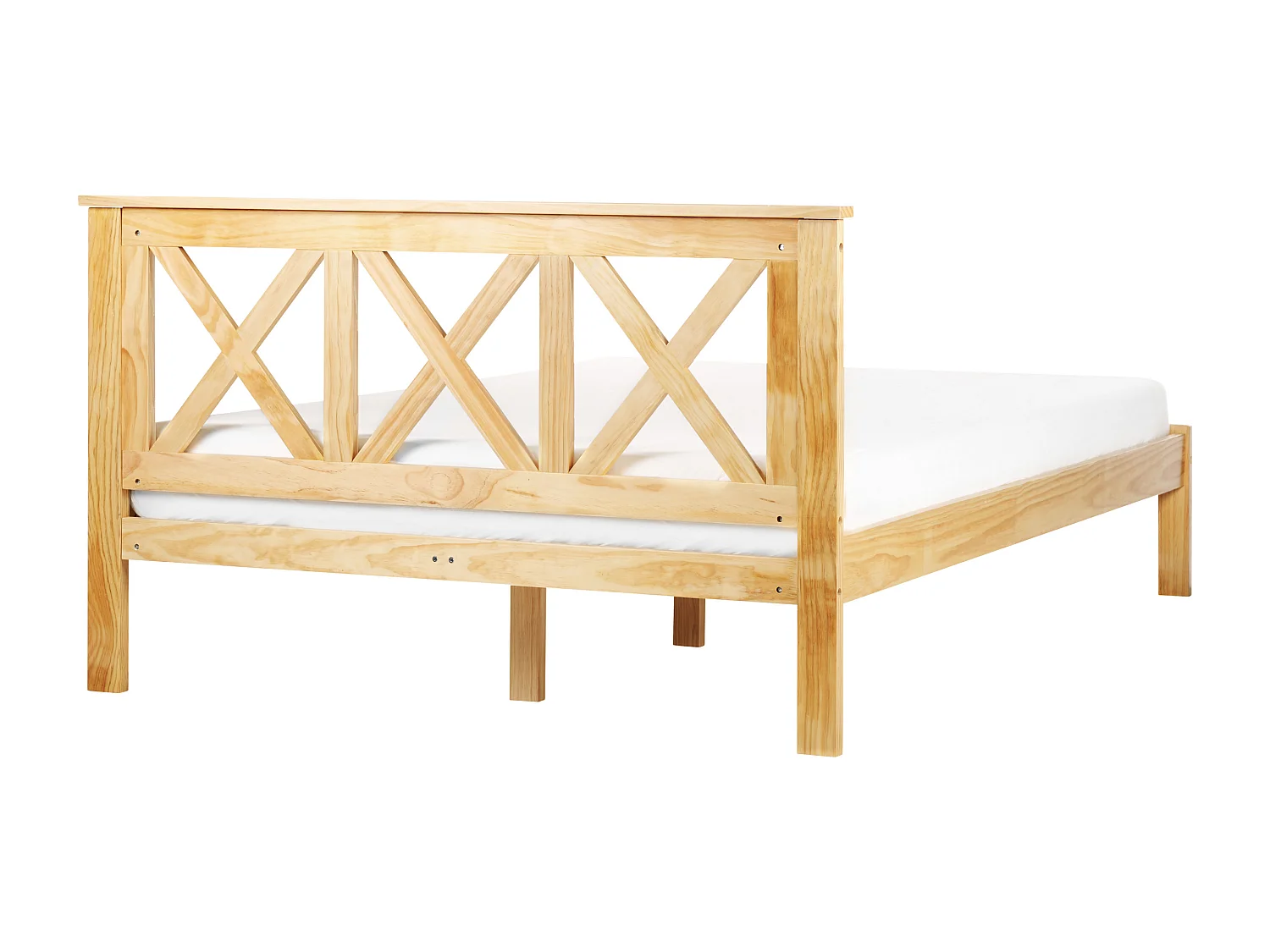 Lit avec sommier Bois de pin TANNAY 140 x 200 cm Marron clair