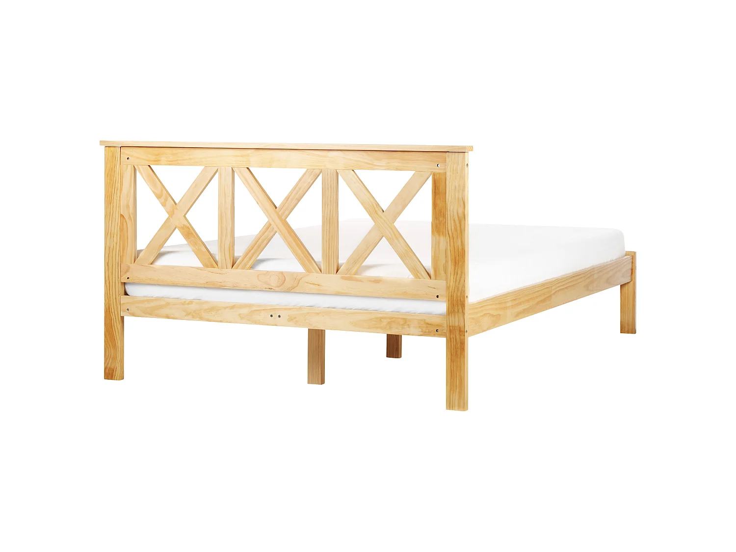Lit avec sommier Bois de pin TANNAY 140 x 200 cm Marron clair