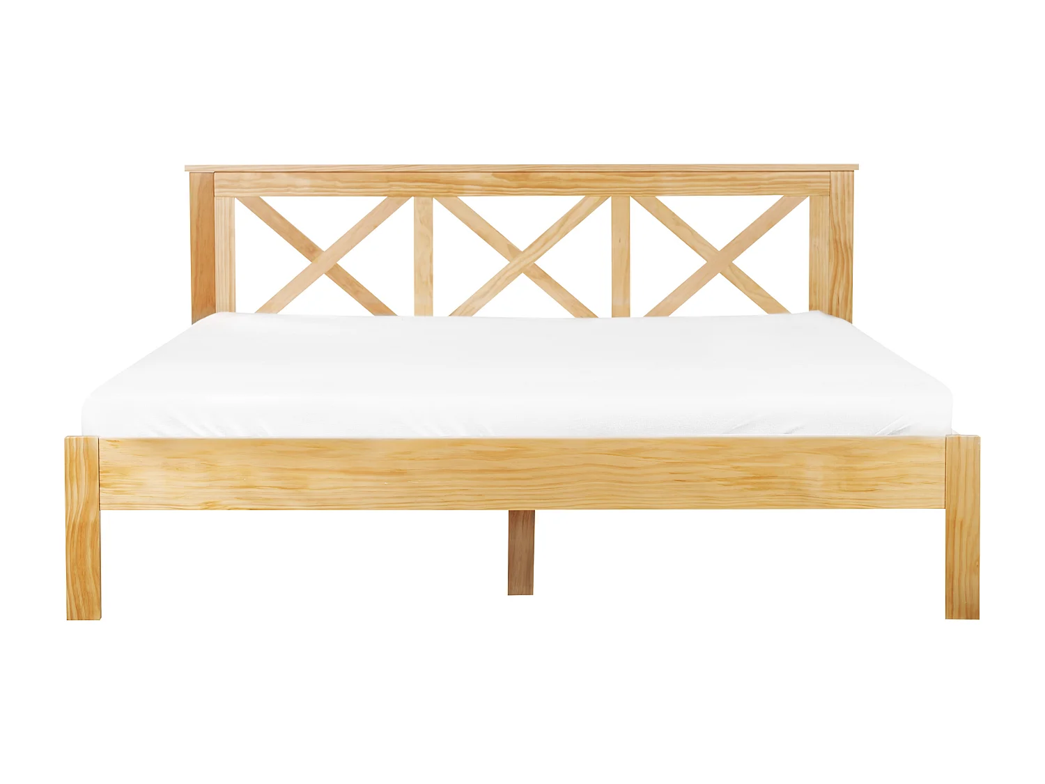 Lit avec sommier Bois de pin TANNAY 180 x 200 cm Marron clair