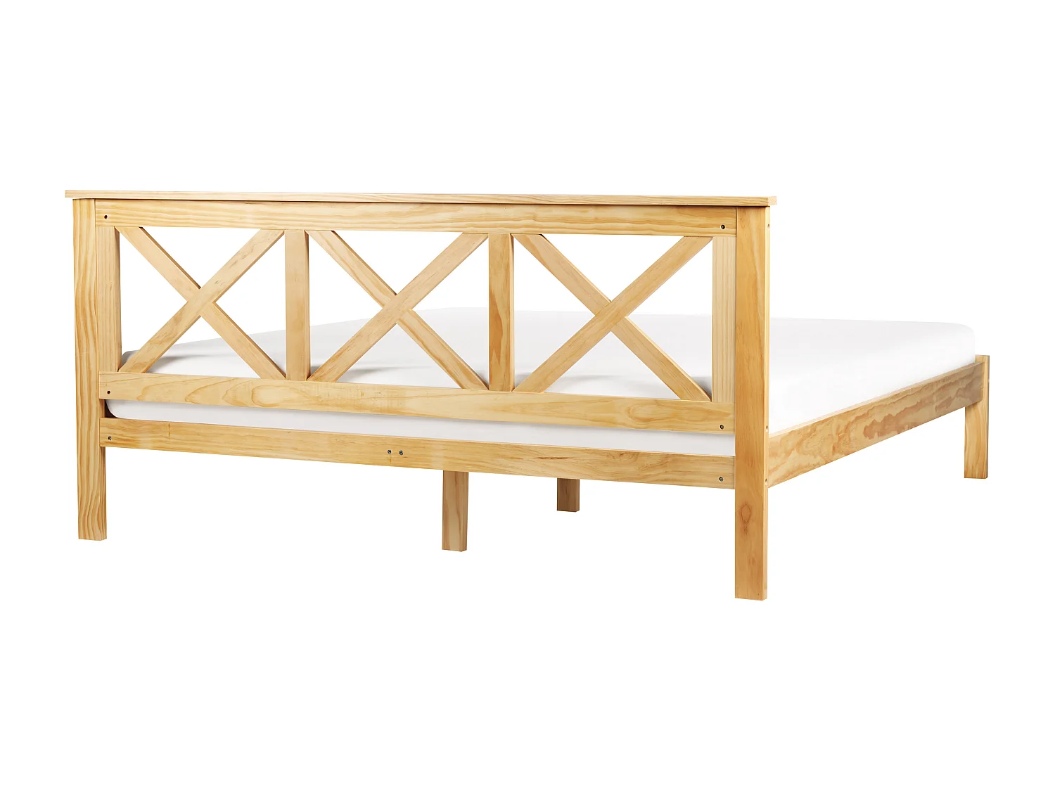 Lit avec sommier Bois de pin TANNAY 180 x 200 cm Marron clair
