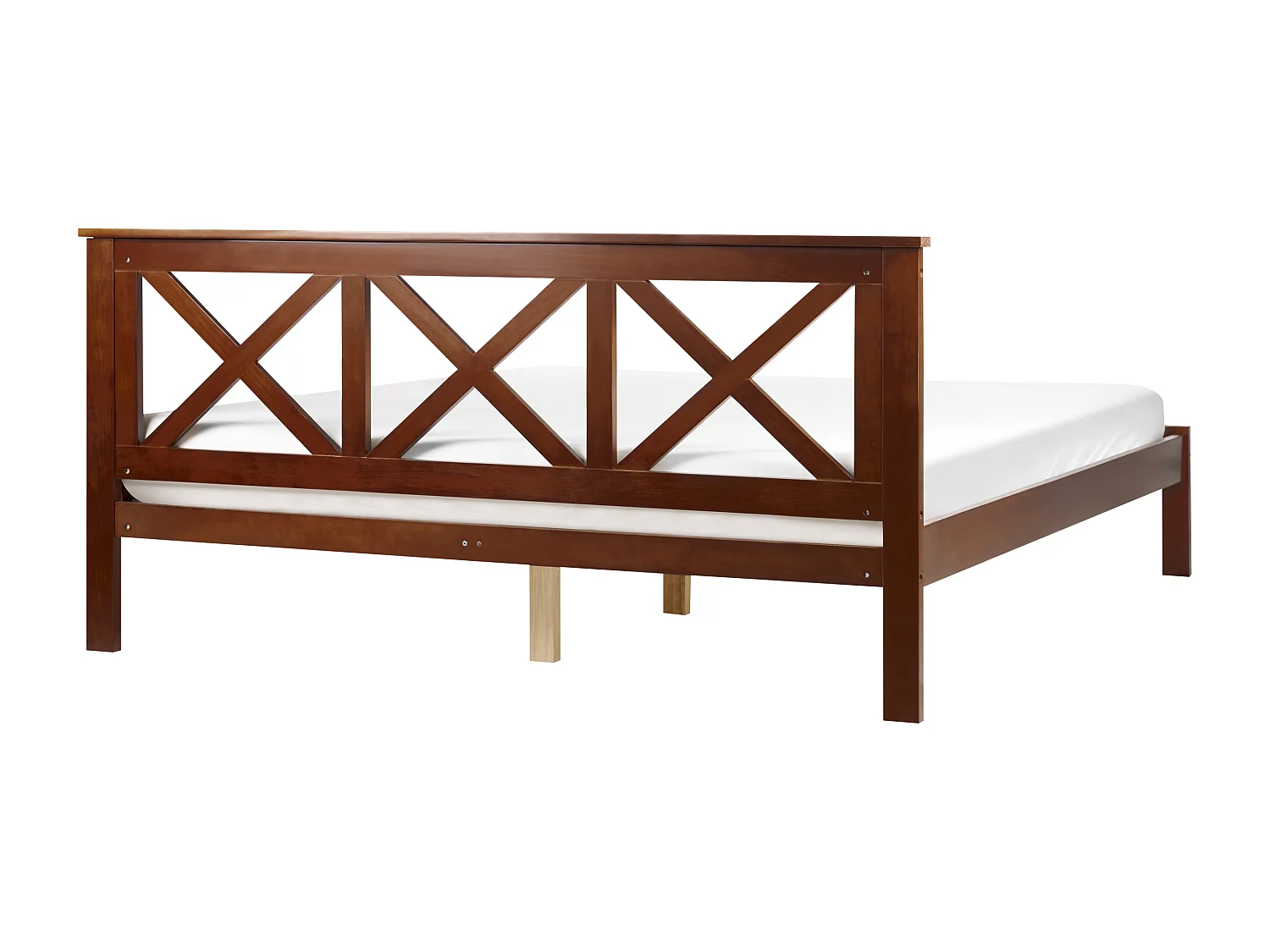 Klassisches Holzbett dunkler Holzfarbton 180 x 200 cm inkl. Lattenrost Tannay