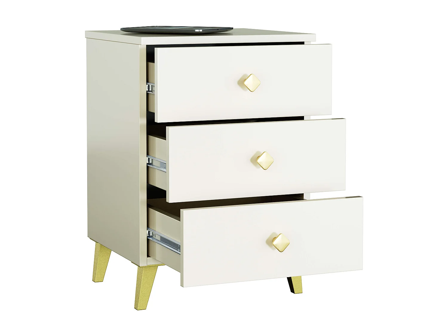 Table de chevet AKORD MOBI Cachmire 40 cm 3 tiroirs 40x37x58 cm