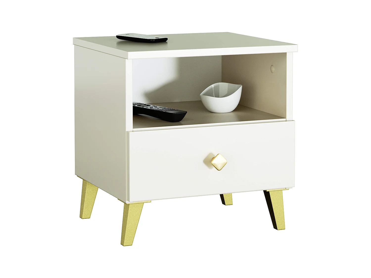 Table de chevet AKORD MOBI Cachmire 40 cm 1 tiroir 1 étagère 40x37x43 cm