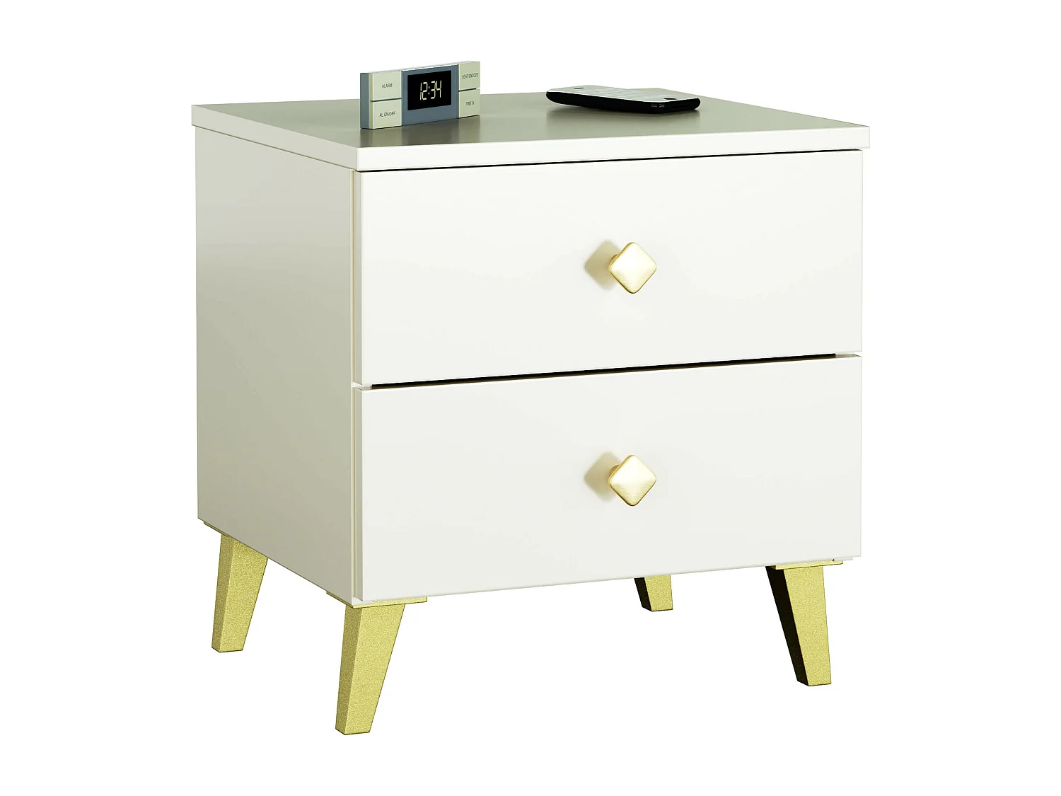 Comodino AKORD MOBI color cashmere con 2 cassetti L40 x H43 x P37 cm