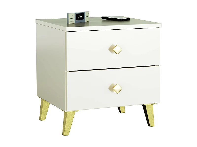 Comodino AKORD MOBI color cashmere con 2 cassetti L40 x H43 x P37 cm