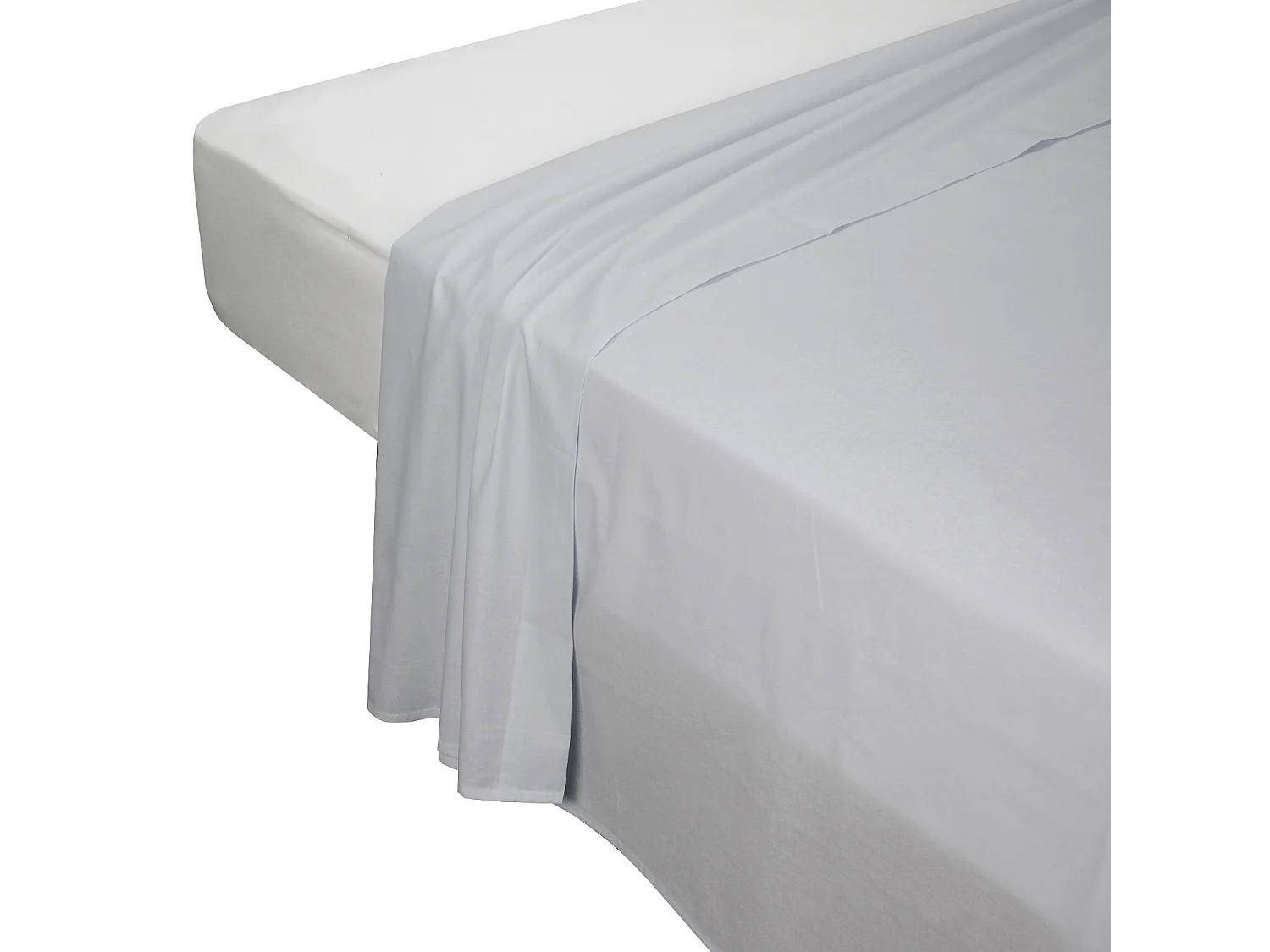 Ensemble de literie en percale blanc 100% coton 200 fils au pouce carré Gris