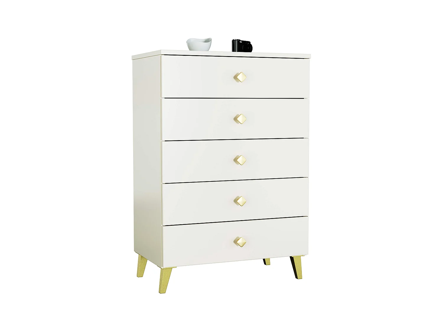Commode AKORD MOBI Cachmire 60 cm 5 tiroirs 60x37x89 cm