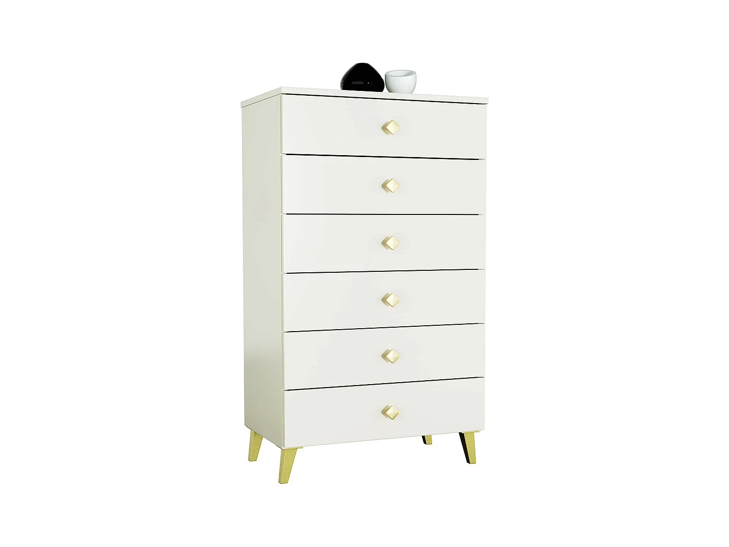 Commode AKORD MOBI Cachmire 60 cm 6 tiroirs 60x37x104 cm