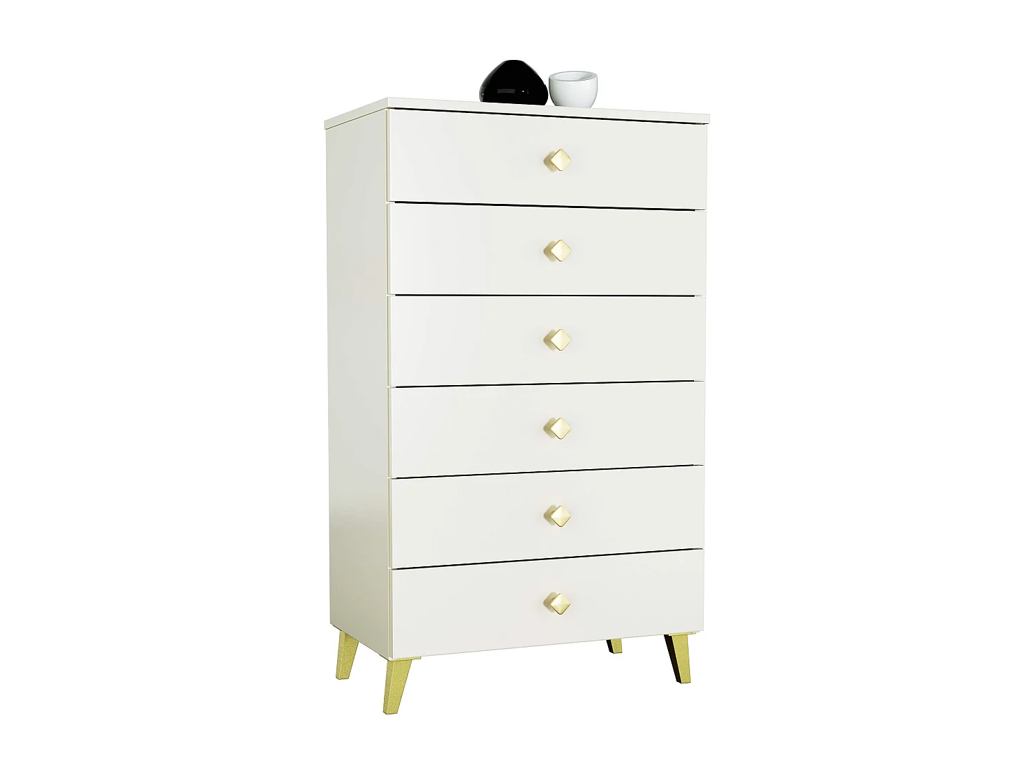 Commode AKORD MOBI Cachmire 60 cm 6 tiroirs 60x37x104 cm