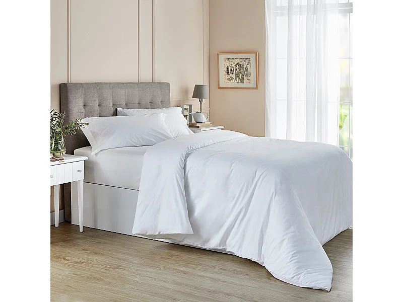 Jogo Capa de Edredão e Almofada 90 x 190 cm | PIKOLIN HOME | 100% Algodão | 200 fios | Branco