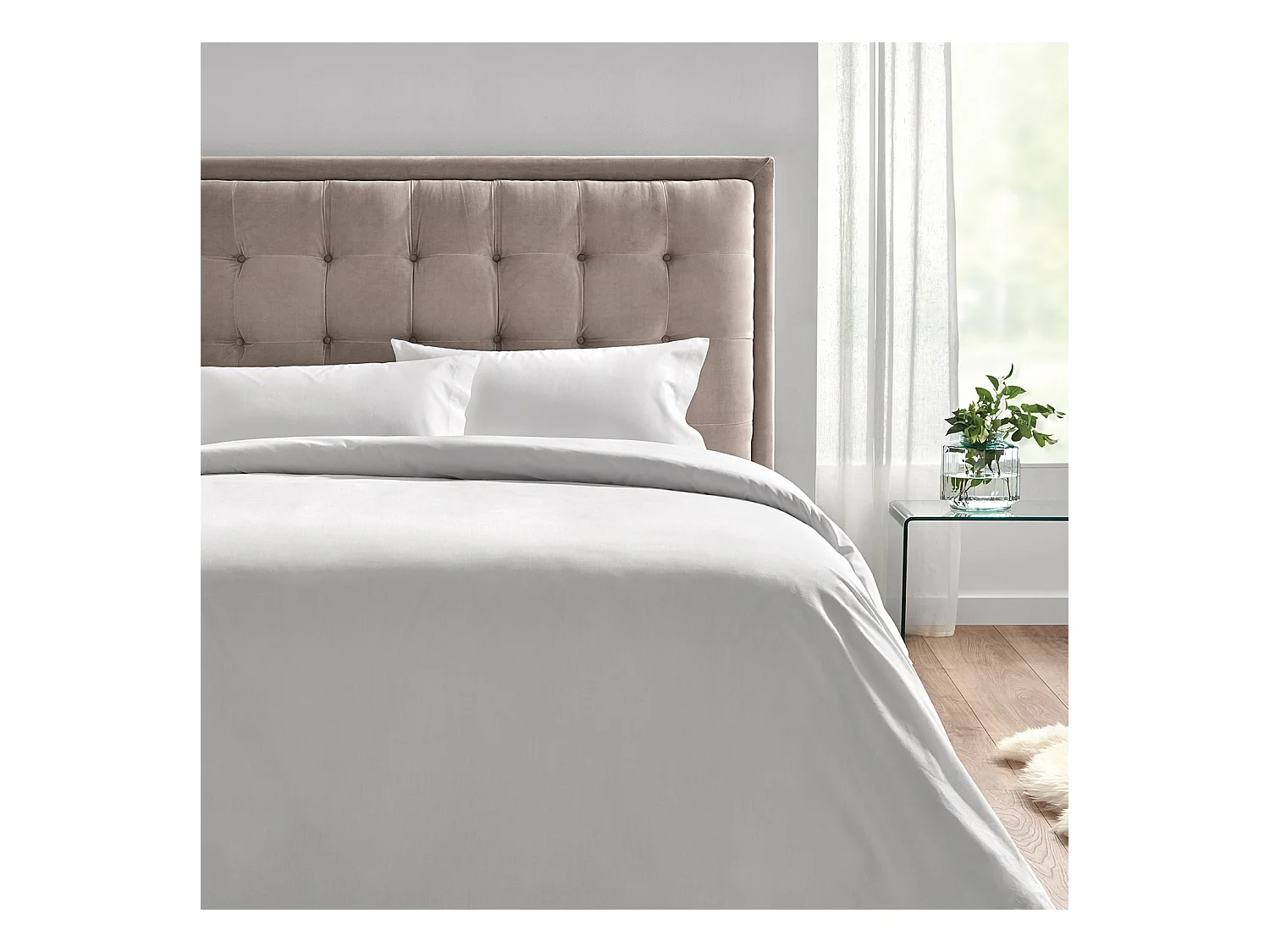 Parure de lit avec housse de couette 100% coton 150 fils