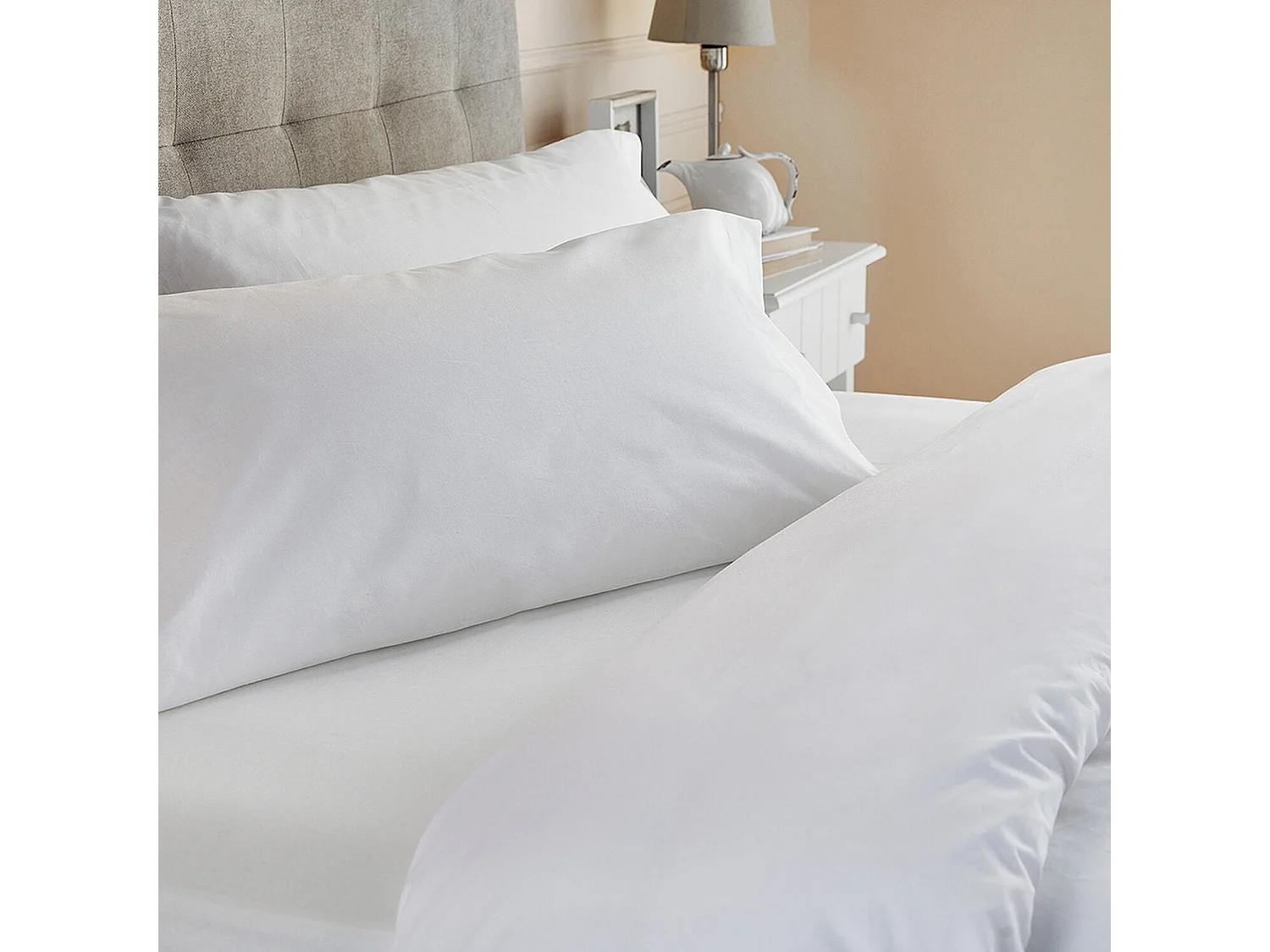 Housse de couette et taie d'oreiller de 90 x 190 cm en coton - NATURAL de PIKOLIN HOME