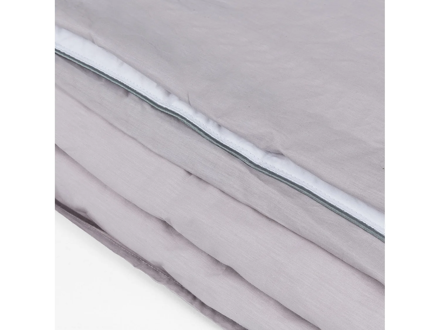 Set dekbedovertrek 100% katoen ademend 200 thread count grijs