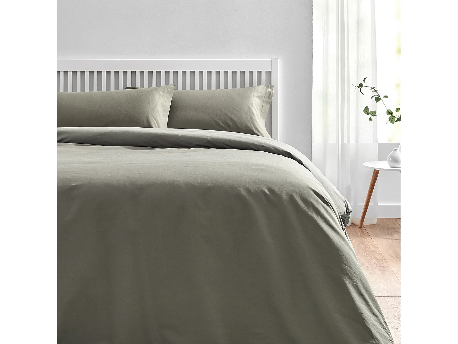 Completo copripiumino 100% cotone traspirante a 150 fili  Grigio