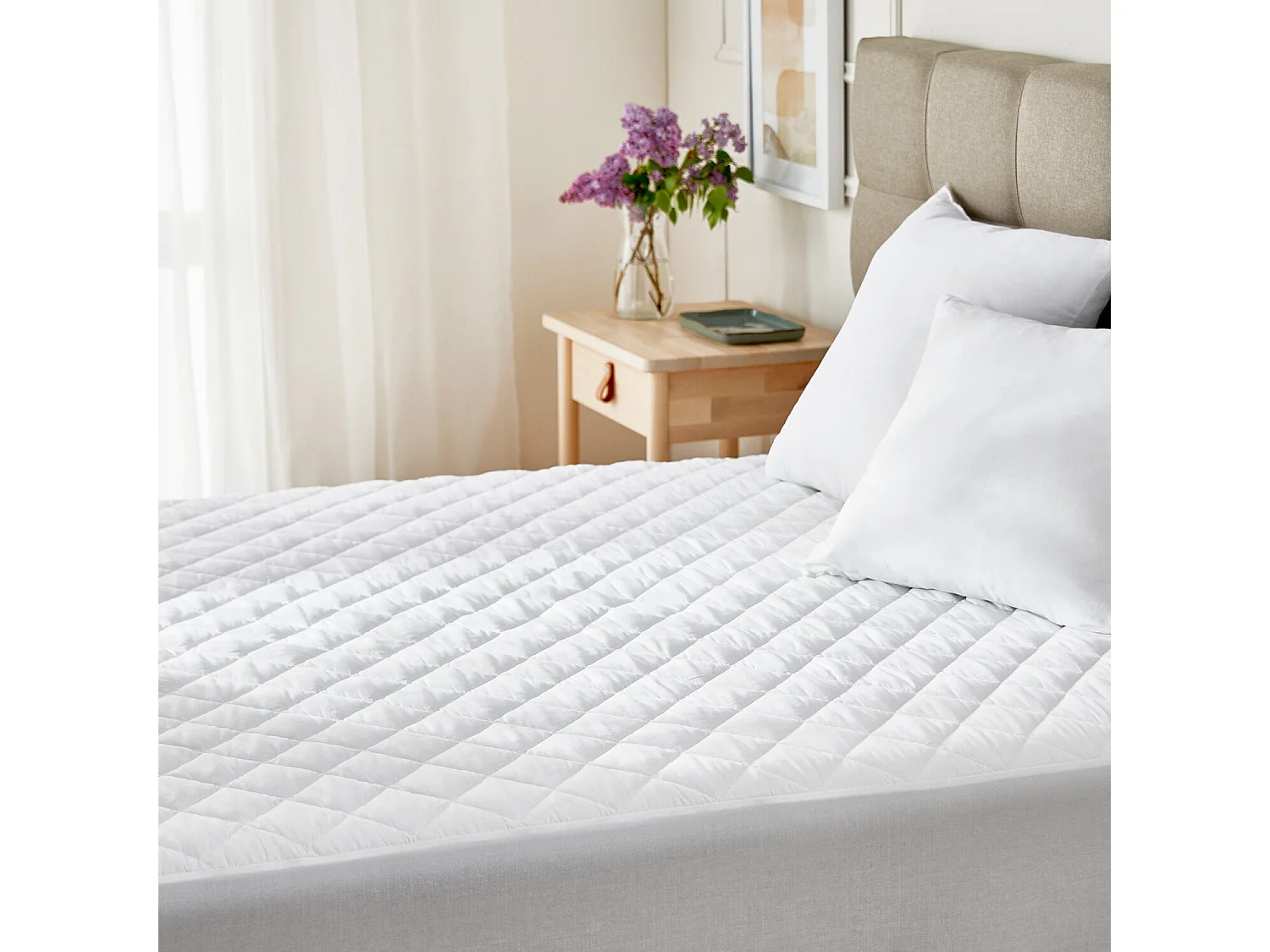 Matrasbeschermer 135 x 196 cm van polyester, 3 cm - DERMO van PIKOLIN HOME