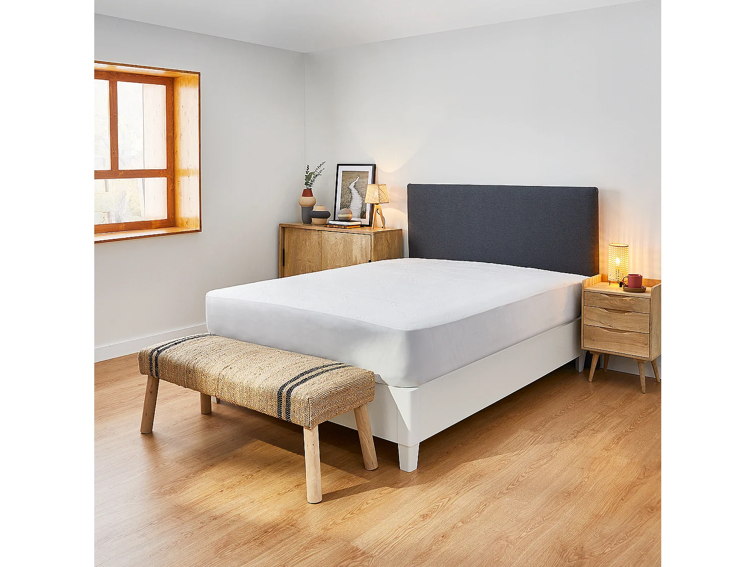 Protège-matelas de 90 x 196 cm en tENCEL™ et polyester de 3 cm - FRESH de PIKOLIN HOME