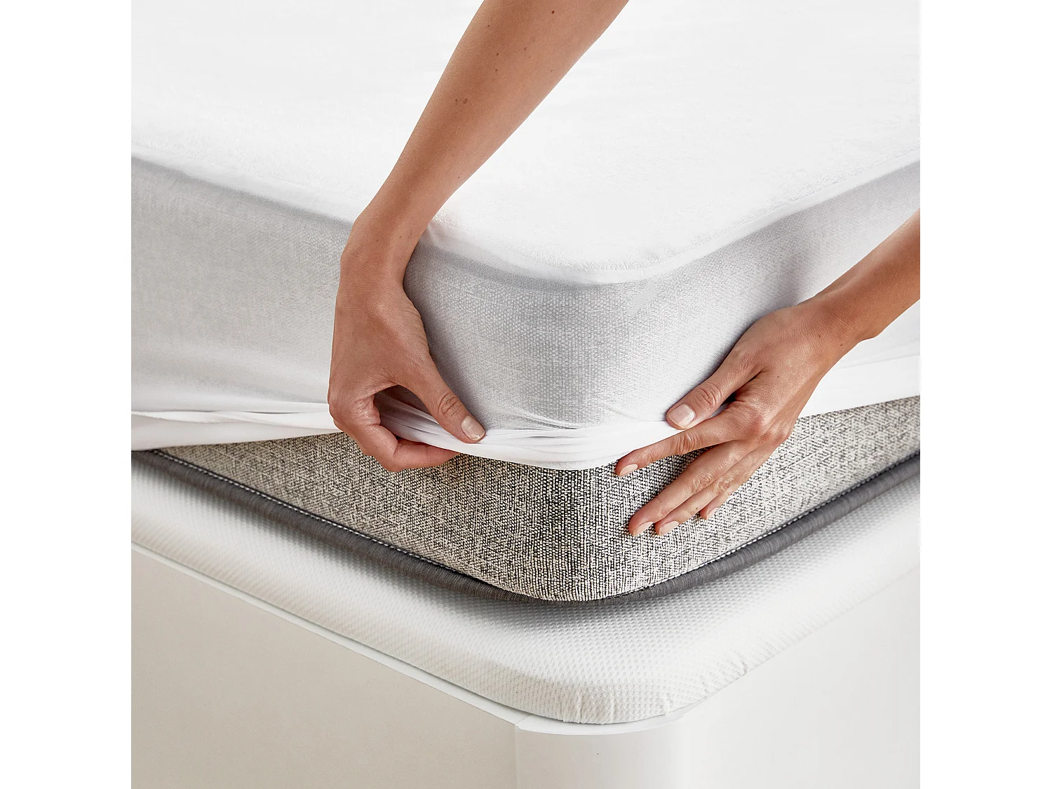 Protector de colchón 150x196cm| PIKOLIN HOME| Algodón Rizo| 32cm