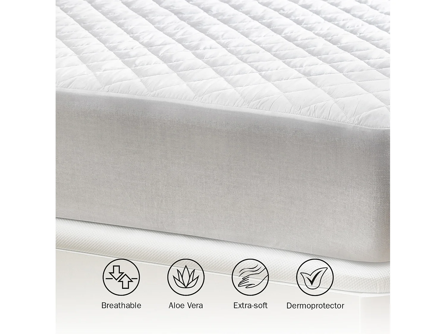 Protège-matelas matelassé respirant Aloe Vera