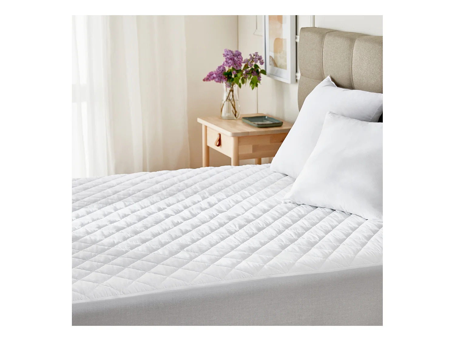 Protector de colchón acolchado Aloe Vera 150x190/200cm