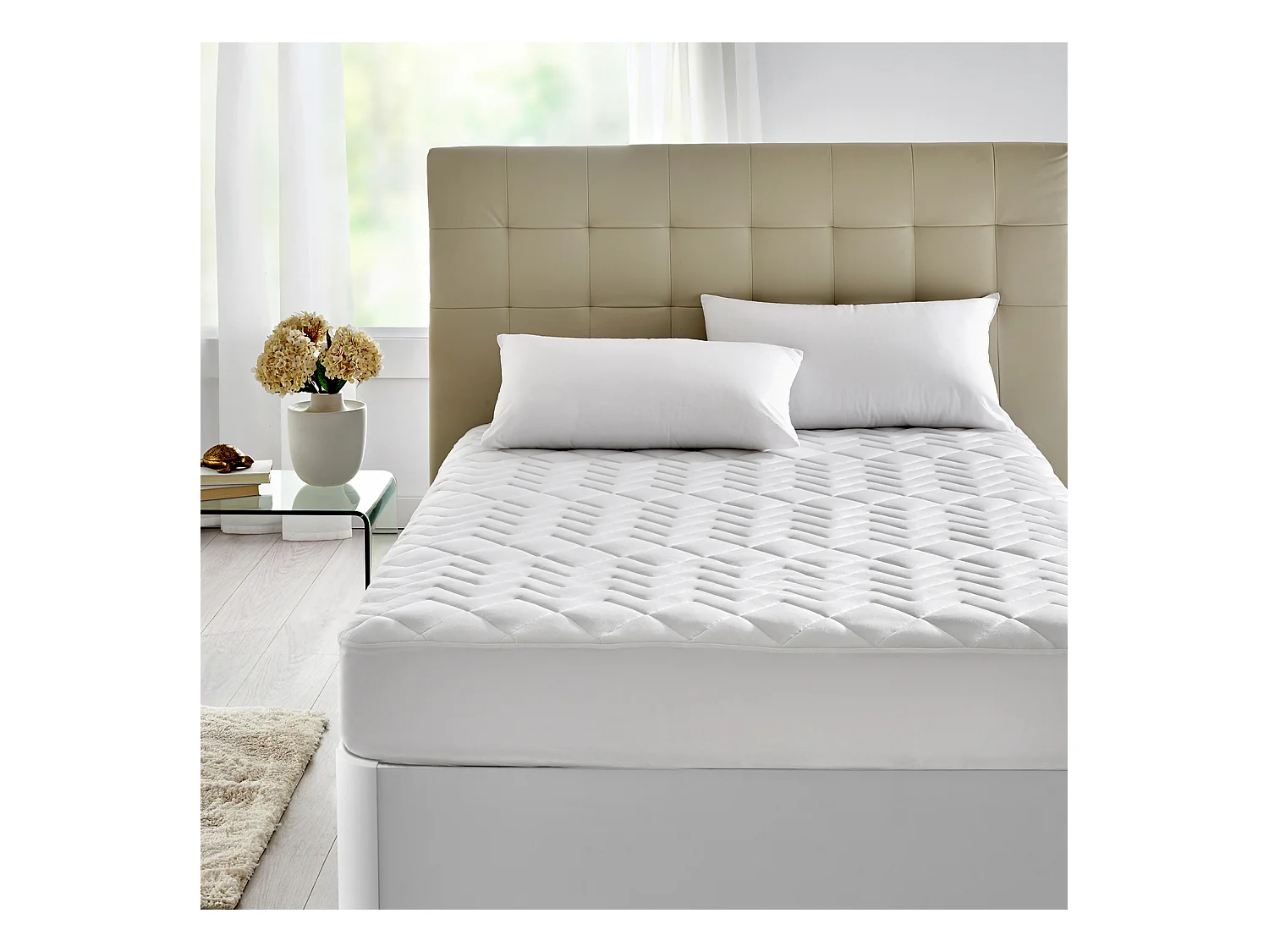 Gewatteerde matrasbeschermer van Tencel® thermoregulering