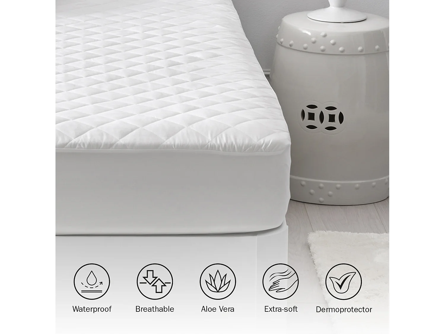 Coprimaterasso da 140 x 196 cm in poliestere da 3 cm - DERMO di PIKOLIN HOME