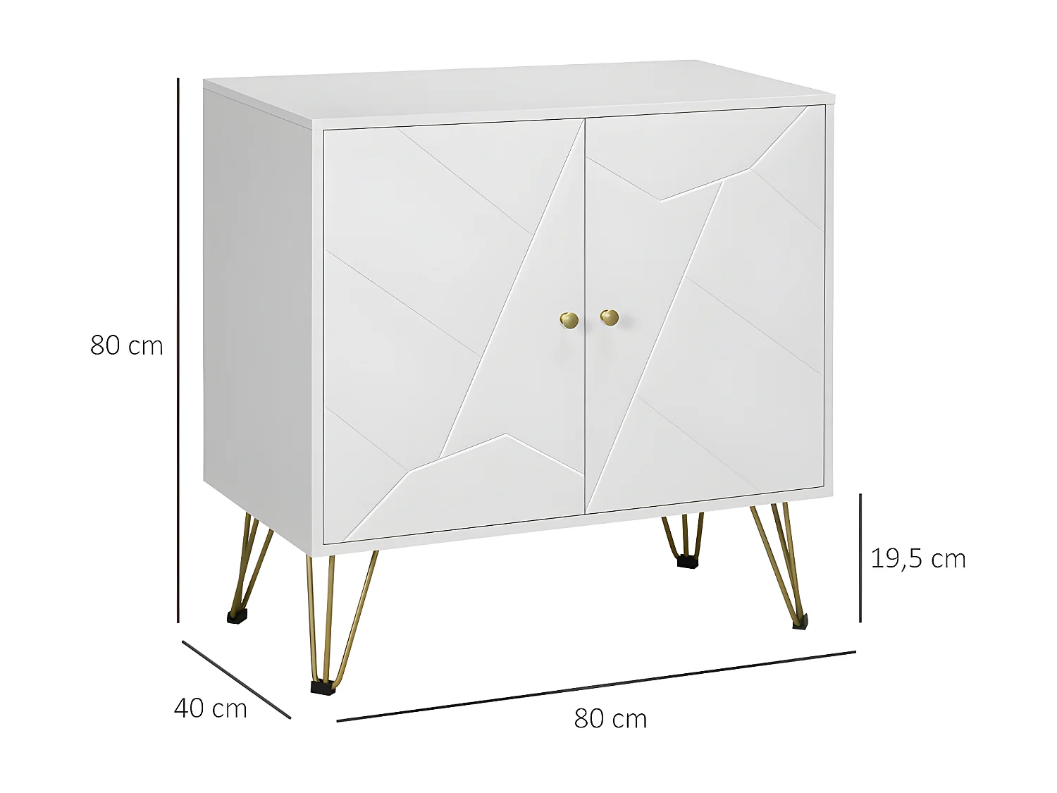 Buffet graphique OSTER blanc et doré