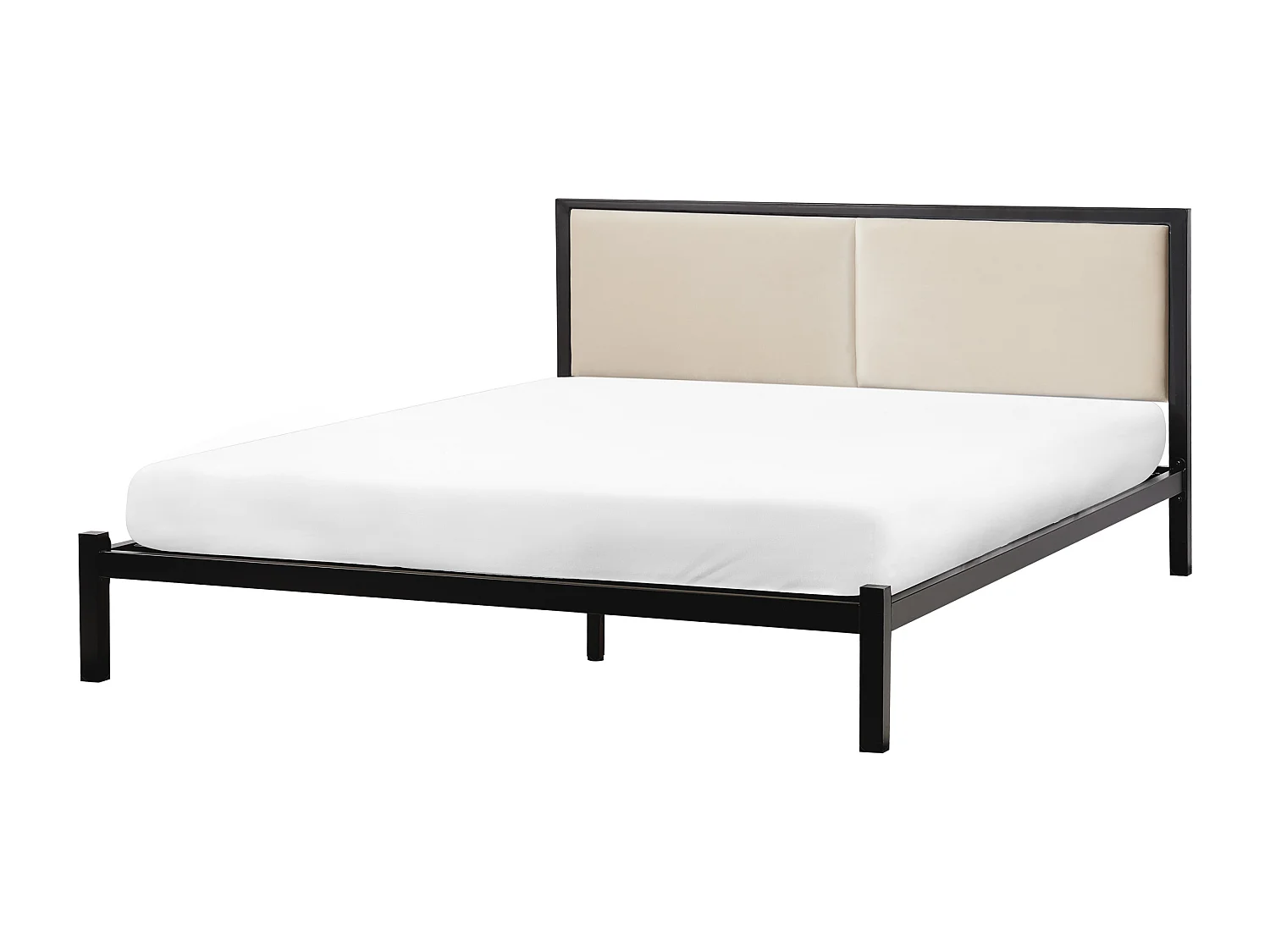 Letto Metallo CLAMART 140 x 200 cm Beige chiaro
