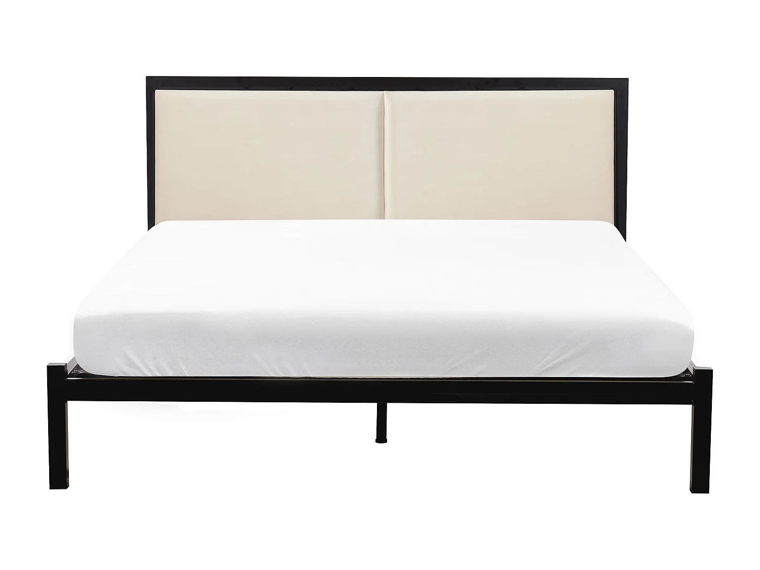 Letto Metallo CLAMART 140 x 200 cm Beige chiaro