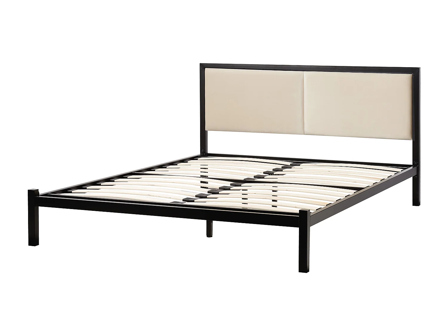 Letto Metallo CLAMART 140 x 200 cm Beige chiaro