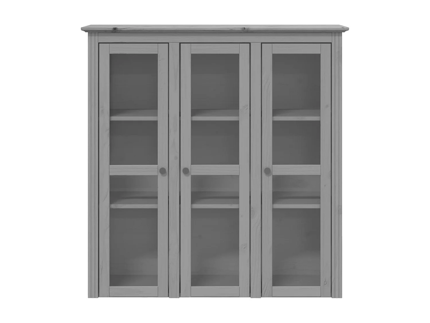 Credenza BODO 115,5x43x200,5 cm Legno Massello di Pino Grigio
