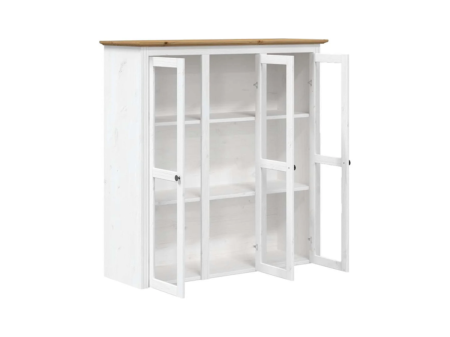 Buffet BODO blanc et marron 115,5x43x200,5cm bois massif de pin