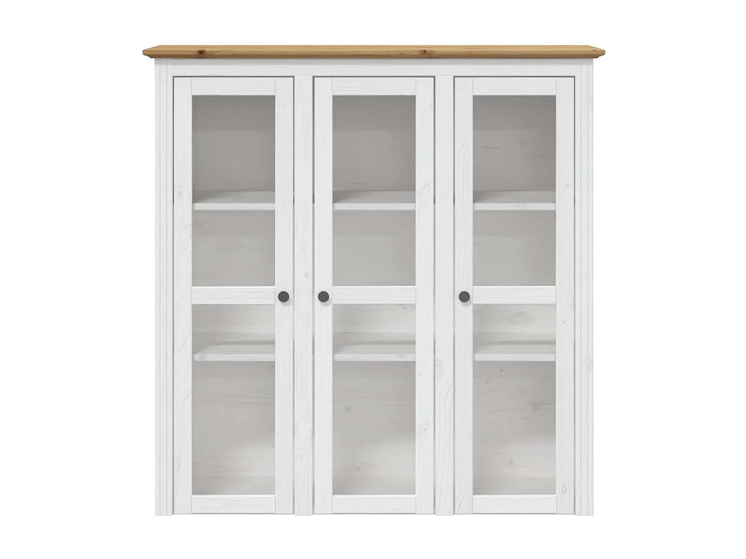 Buffet BODO blanc et marron 115,5x43x200,5cm bois massif de pin