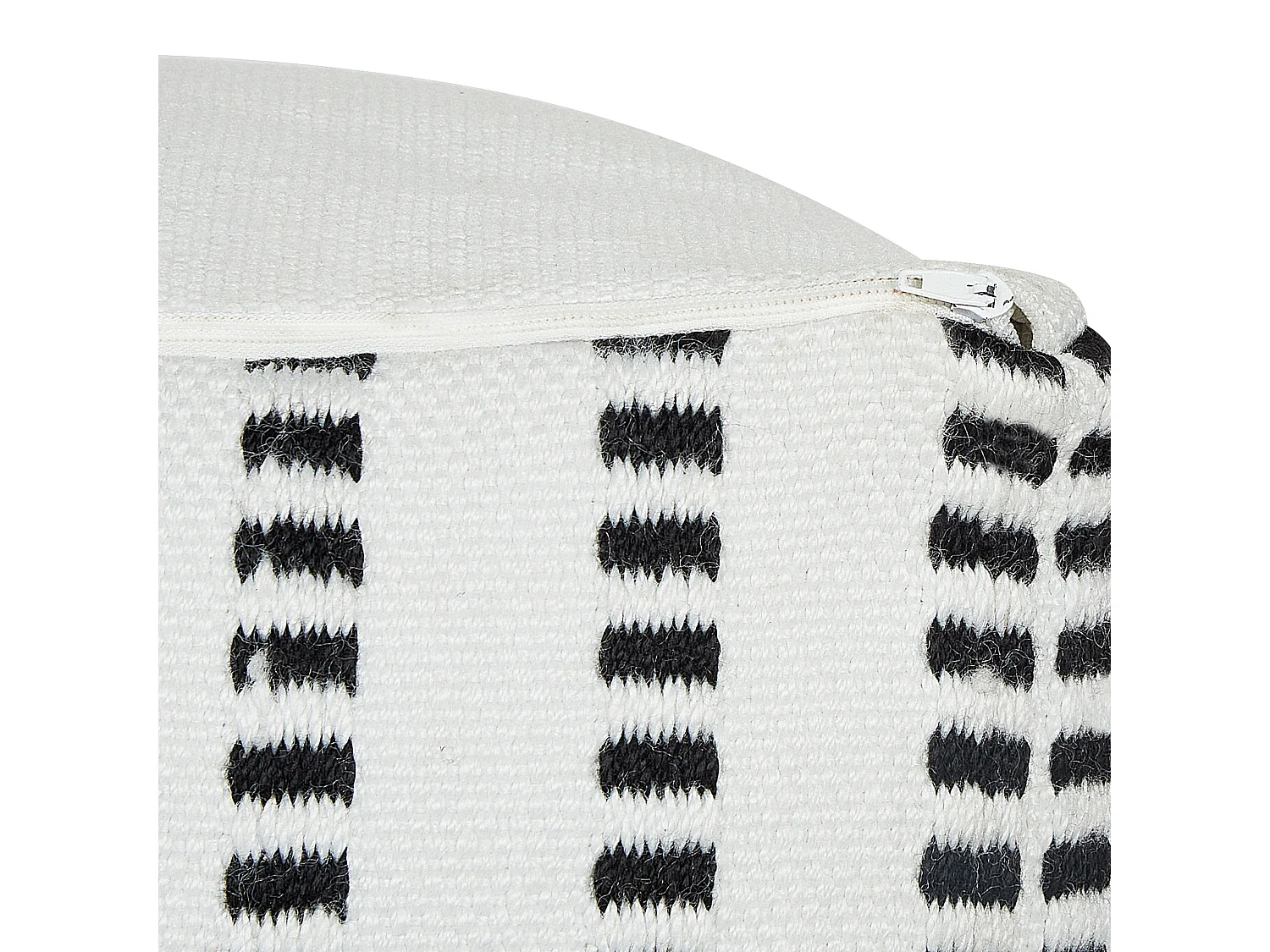 Pouf Sitzpouf weiß / schwarz 50x50 cm quadratisch mit EPS-Füllung Boho Gajan