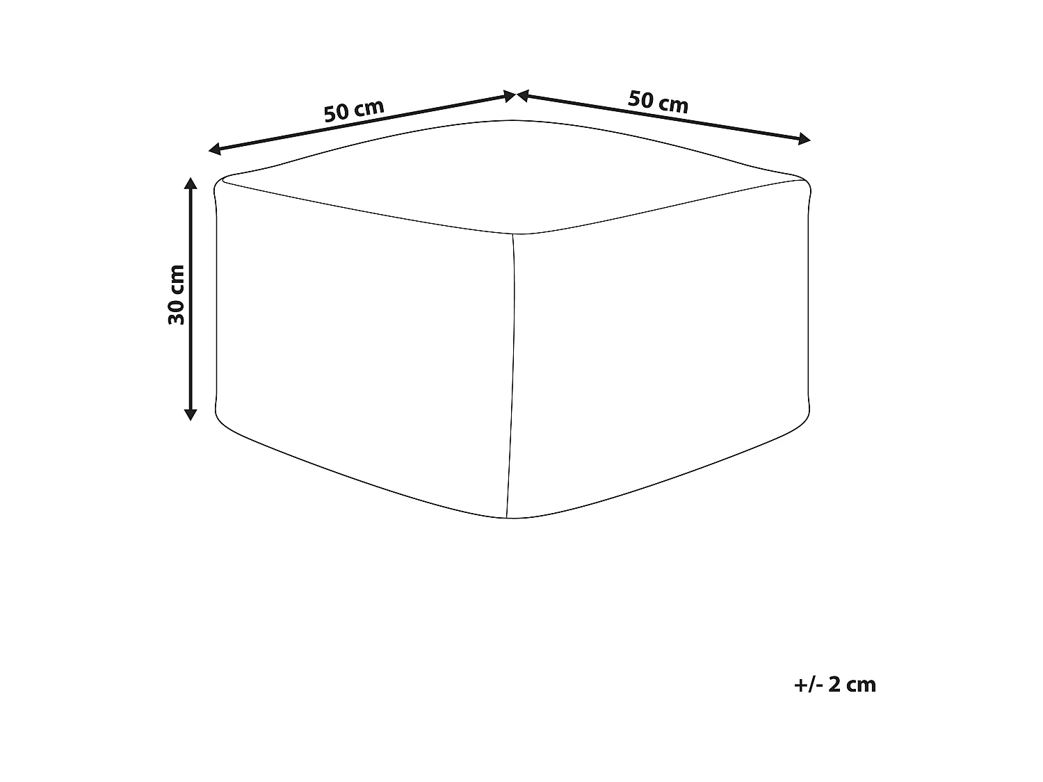 Puf GAJAN Blanco 50 cm 50 cm 30 cm