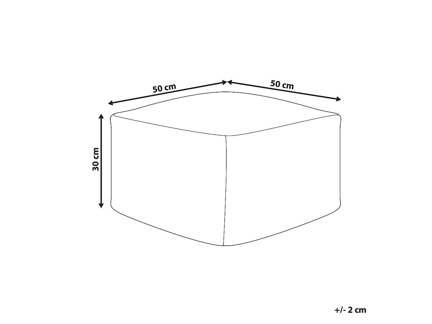 Pouf GAJAN Weiss 50 cm 50 cm 30 cm
