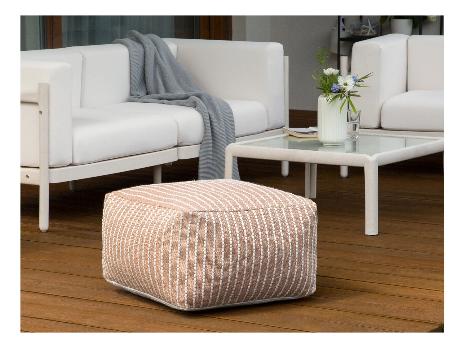 Puf ZAHRI Marrón dorado 50 cm 50 cm 30 cm