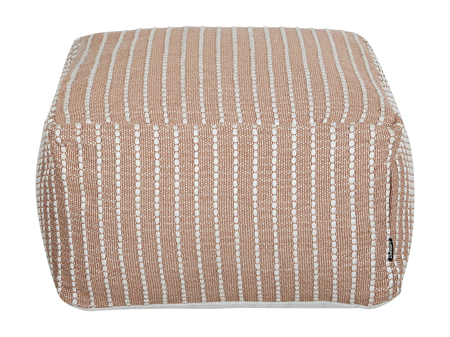 Pouf Sitzpouf goldbraun / weiß 50x50 cm quadratisch mit EPS-Füllung Boho Zahri