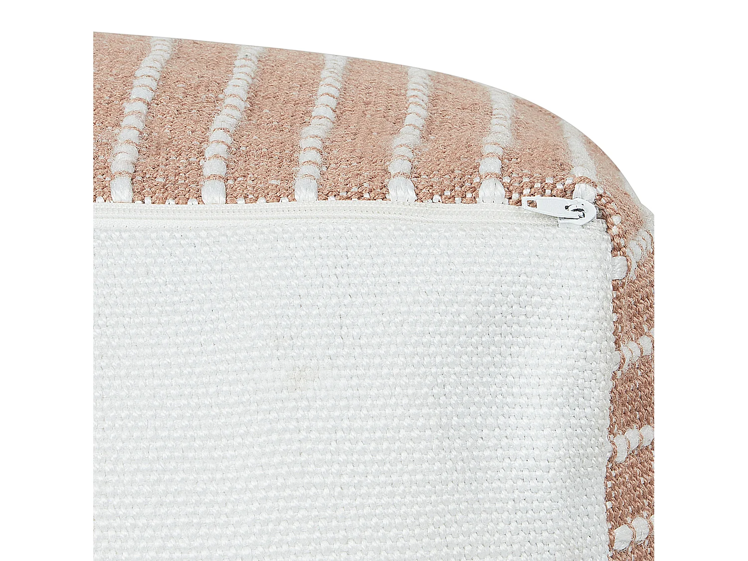 Pouf Sitzpouf goldbraun / weiß 50x50 cm quadratisch mit EPS-Füllung Boho Zahri