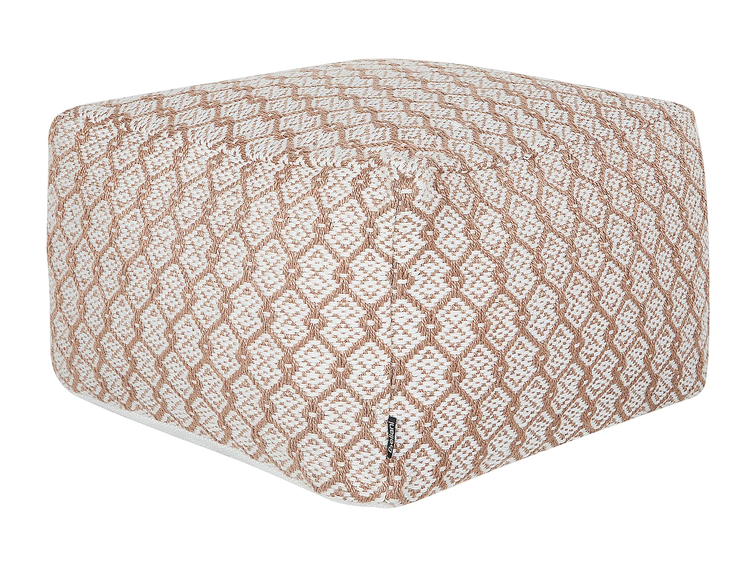 Pouf Sitzpouf beige / weiß 50x50 cm quadratisch mit EPS-Füllung Boho Shoran