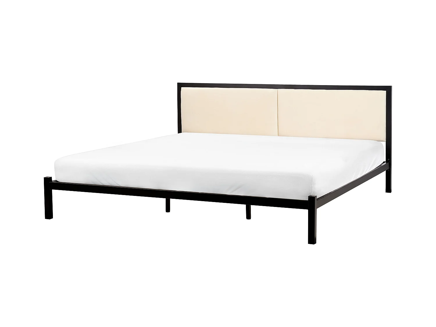 Lit avec sommier Métal CLAMART 180 x 200 cm Beige clair