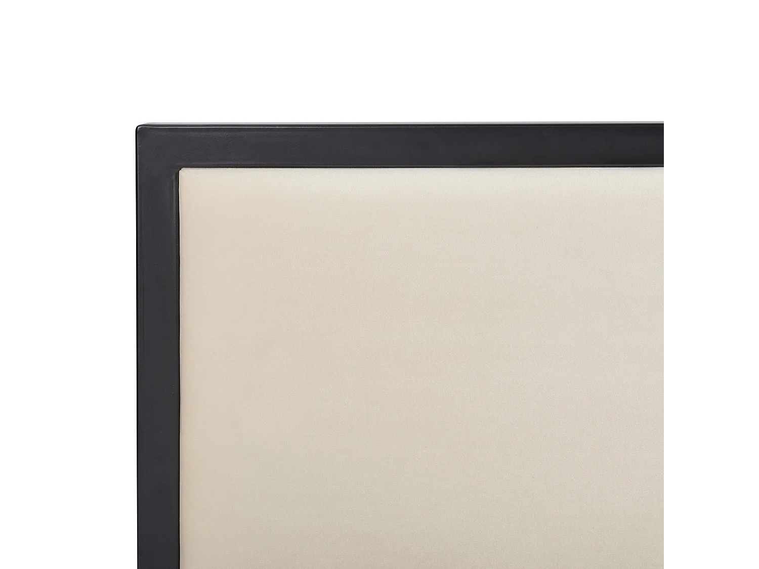 Trendy schwarzes Metallbett hellbeiges Kopfteil Lattenrost 180x200 cm Clamart
