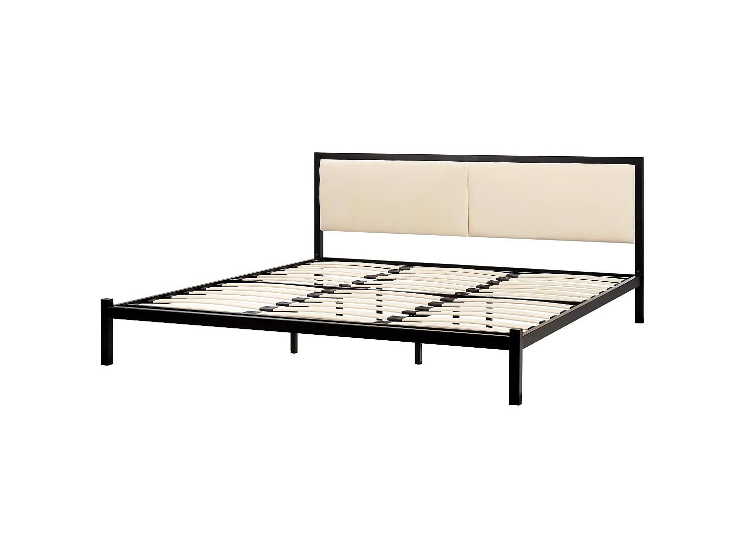 Letto Metallo CLAMART 180 x 200 cm Beige chiaro